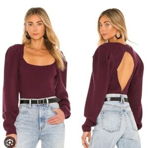 Free people saffron open back sweater small
